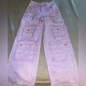 High rise cargo jeans